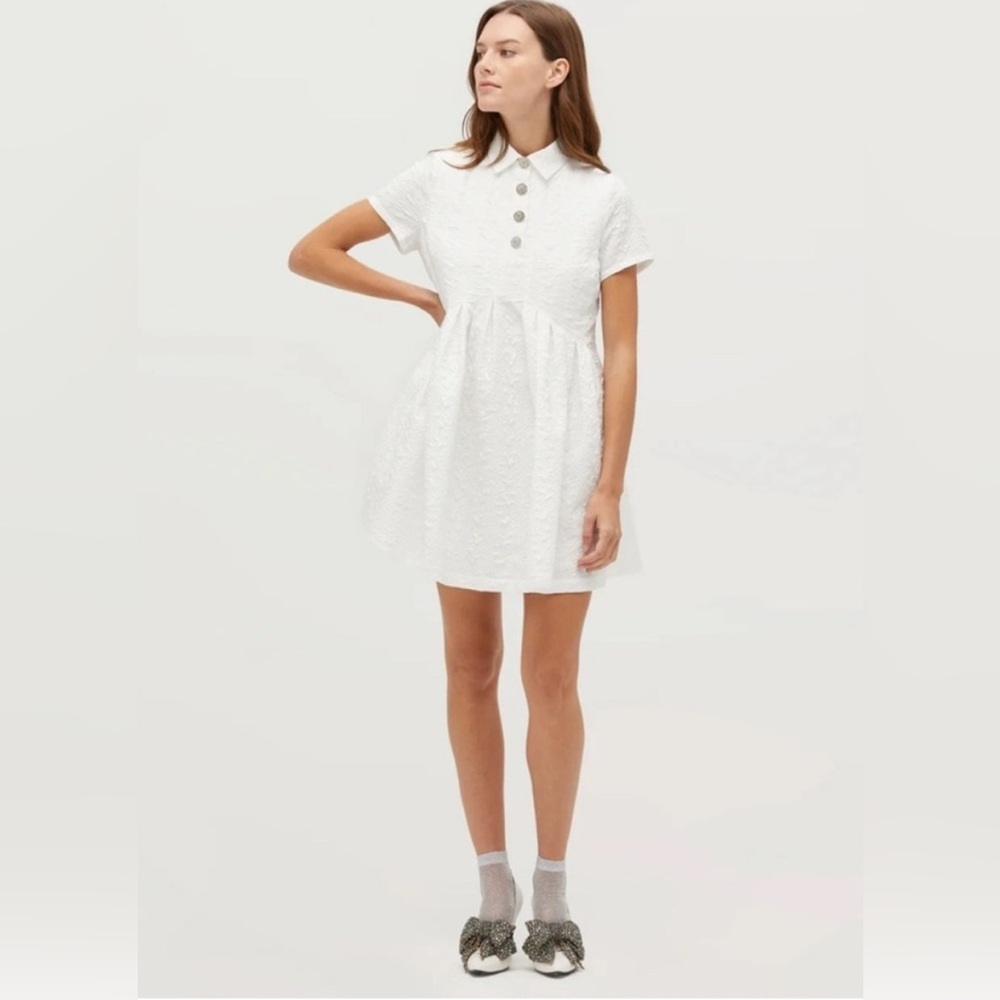Hill House Rosalind Dress Puffy White Jacquard XS NWT